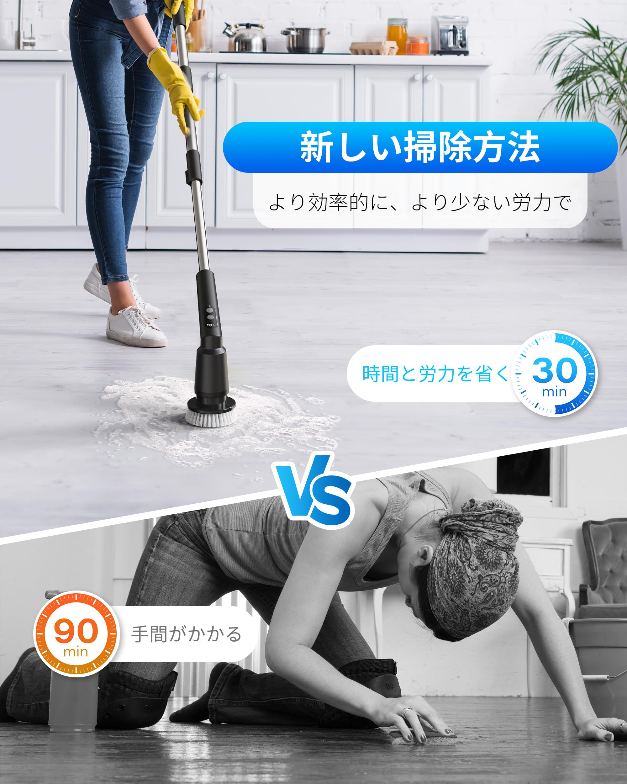 Amazon｜電動お掃除ブラシ バスポリッシャー お風呂掃除 ターボプロ
